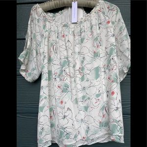 Sanctuary Floral Off the Shoulder Blouse sz Large
